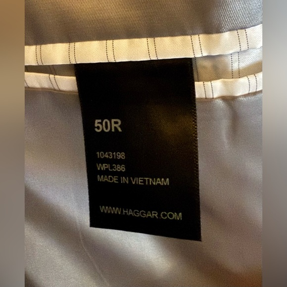 Worn twice. Men’s Haggard suit. Jacket is a 50R and the pants are 42x30. - Picture 3 of 4